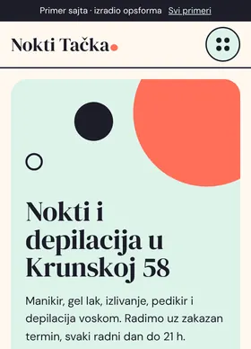 Kako izgleda sajt Nokti Tačka na telefonu