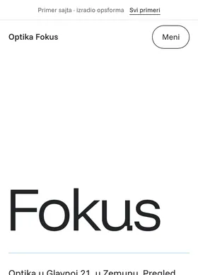 Kako izgleda sajt Optika Fokus na telefonu
