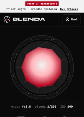 Kako izgleda sajt Foto studio Blenda na telefonu