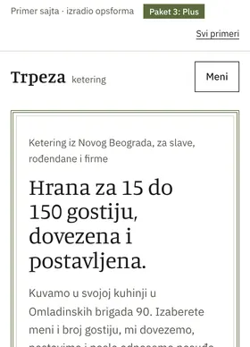 Kako izgleda sajt Ketering Trpeza na telefonu