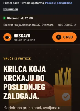 Kako izgleda sajt Hrskavo na telefonu