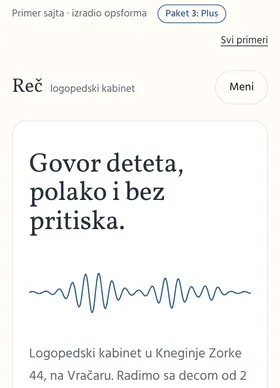 Kako izgleda sajt Logopedski kabinet Reč na telefonu