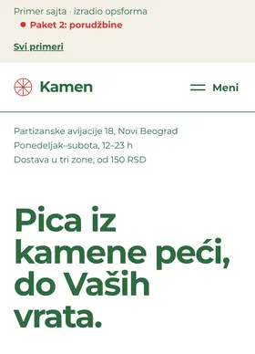 Kako izgleda sajt Picerija Kamen na telefonu