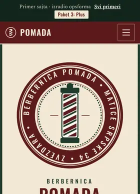 Kako izgleda sajt Berbernica Pomada na telefonu