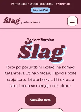 Kako izgleda sajt Poslastičarnica Šlag na telefonu
