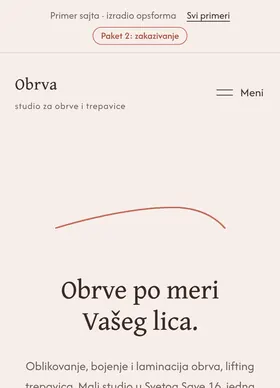 Kako izgleda sajt Studio Obrva na telefonu