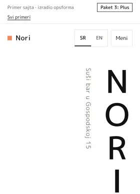Kako izgleda sajt Suši bar Nori na telefonu