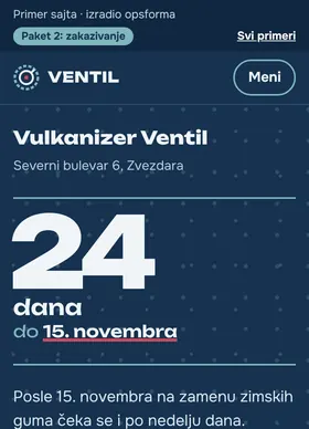 Kako izgleda sajt Vulkanizer Ventil na telefonu