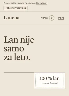 Kako izgleda sajt Lanena na telefonu