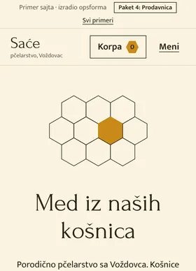 Kako izgleda sajt Pčelarstvo Saće na telefonu