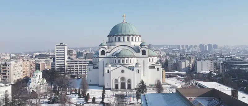 Pogled na Vračar i Hram Svetog Save